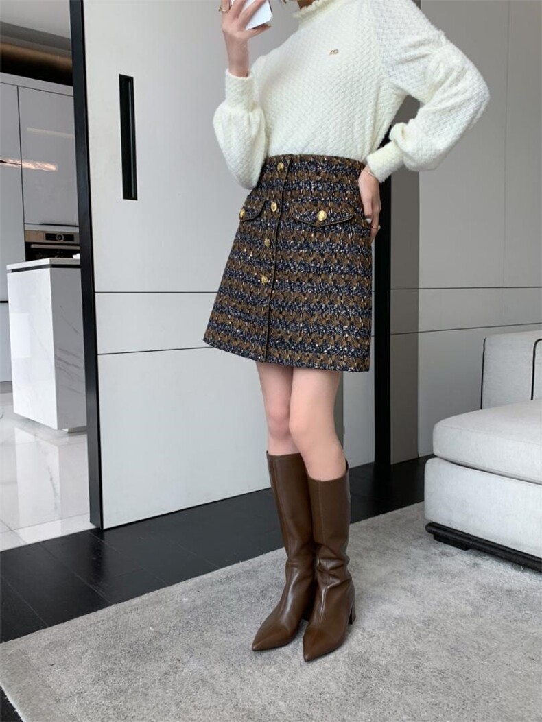 冬季新款半裙S—XXL，女装半身裙，束索