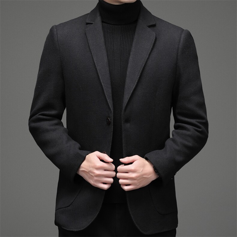 CKM903钱塘2020-2中年男士商务休闲时尚百搭冬季厚款毛呢西服P122图片