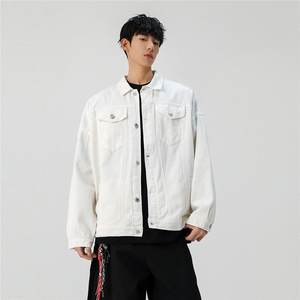 25春季休闲纯色工装情侣潮牌牛仔水洗夹克外套N961/P85图片