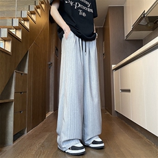 2025夏季抖音竖条纹冰丝西裤慵懒风垂感直筒裤xz906-K1283P35，男装西裤，星座906（原电商a316-1）