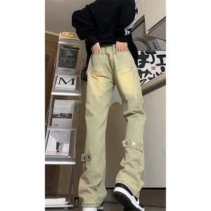 美式ins高街vibe重工艺水洗牛仔裤货号K2316P55图片
