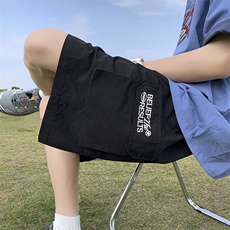 夏季速干字母刺绣工装短裤XZ604-DK213-P35控48，男装牛仔裤，星座604