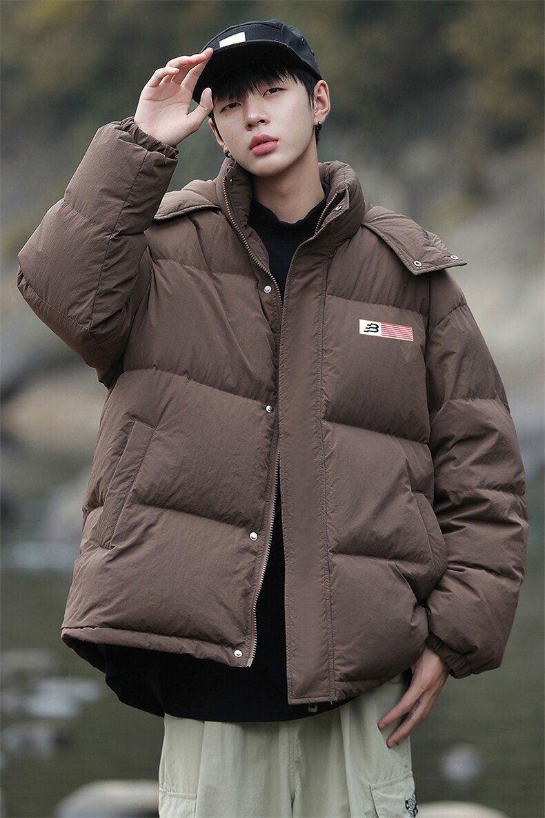 港风23新款冬季时尚百搭连帽加厚羽绒服外套YR63603P225控298,男装羽绒服,电商A268A