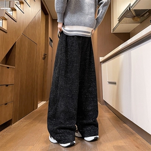 8XL-M大码美式复古斜条纹裤子加绒雪尼尔慵懒加绒休闲裤KZ1940P68图片