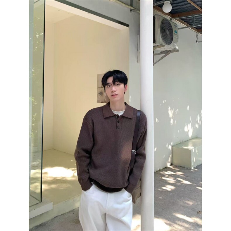 polo领毛衣男秋韩版潮流休闲长袖翻领针织衫宽松上衣ZZS191P65,男装针织衫/毛衣,电商D256