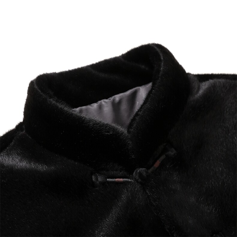 冬季新款盘扣风中年水貂毛皮草唐装外套男士民族服TR118-P245,男装夹克,星座1105-3