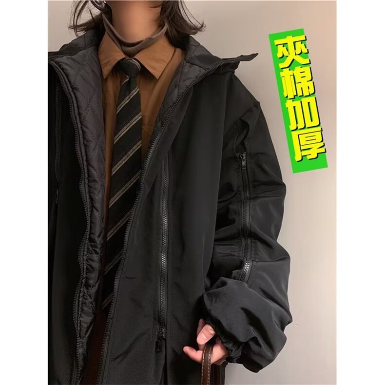 机能冲锋衣棉服男秋冬季美式潮牌夹克加厚外套Y6568-P60 夹棉p80图片