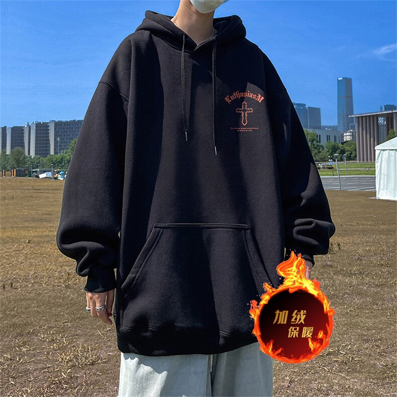 500克重磅秋冬美式加绒加厚卫衣外套DL291常规特P35绒特P40,男装卫衣,电商A486