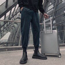 2025秋冬季新款灯芯绒裤子男韩版束脚裤纯色休闲裤潮流百搭L337,男装休闲裤,电商A327