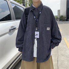 秋冬韩版灯芯绒外套长袖韩版衬衫宽松衬衣中性学生夹克H202/P45，男装夹克，电商A221A