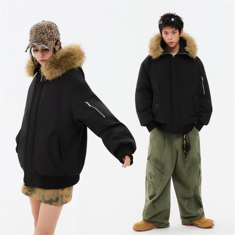 冬季美式cleanfit棉服毛领加绒加厚潮牌撞色棉服外套MY6868-P88图片