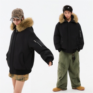 冬季美式cleanfit棉服毛领加绒加厚潮牌撞色棉服外套MY6868-P88图片