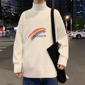 M18064-P45 加绒P65半高领毛衣男士大码针织衫男毛线衣男线衫图片