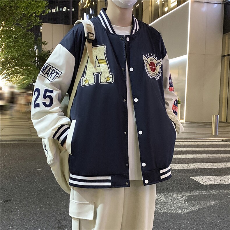 2026新款美式棒球服宽松休闲潮流痞帅立领夹克A436-22129-P68,男装夹克,电商A436