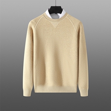 时尚男士羊绒圆领套头衫高品质长袖毛衣秋季新品保暖舒适，男装羊绒套衫，旭友羊绒