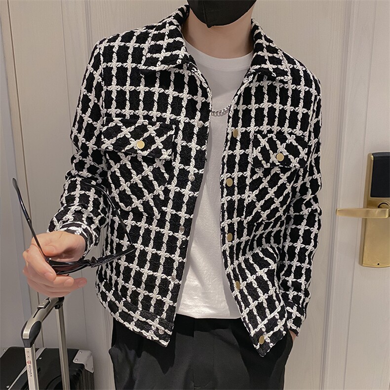 黑色2024秋季新品社会小伙男士修身夹克外套JK238-P118-控158,男装夹克,电商A108