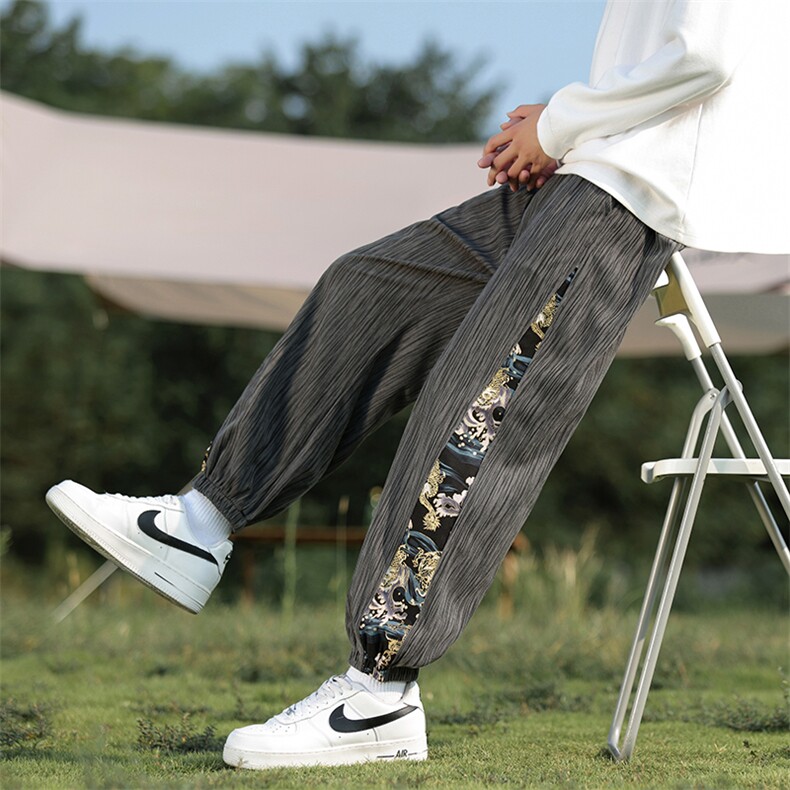 秋装大码日系复古拼接束脚休闲裤风灯芯绒哈伦运动裤WK21，女装休闲裤，星座219