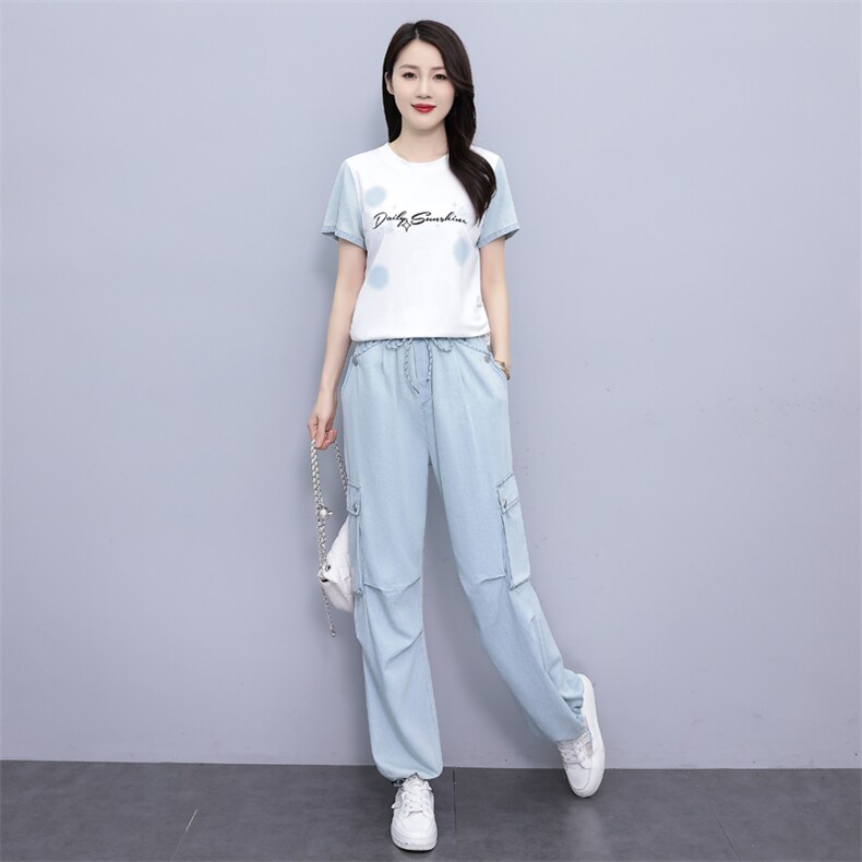 新品现货2025女装夏装新款休闲运动套装,女装套装/套裙,靓星雨