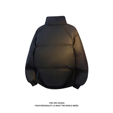 白底棉衣外套男PU皮立领冬季纯色休闲加棉加厚棉服-A2355TP78，男装棉衣，电商B241
