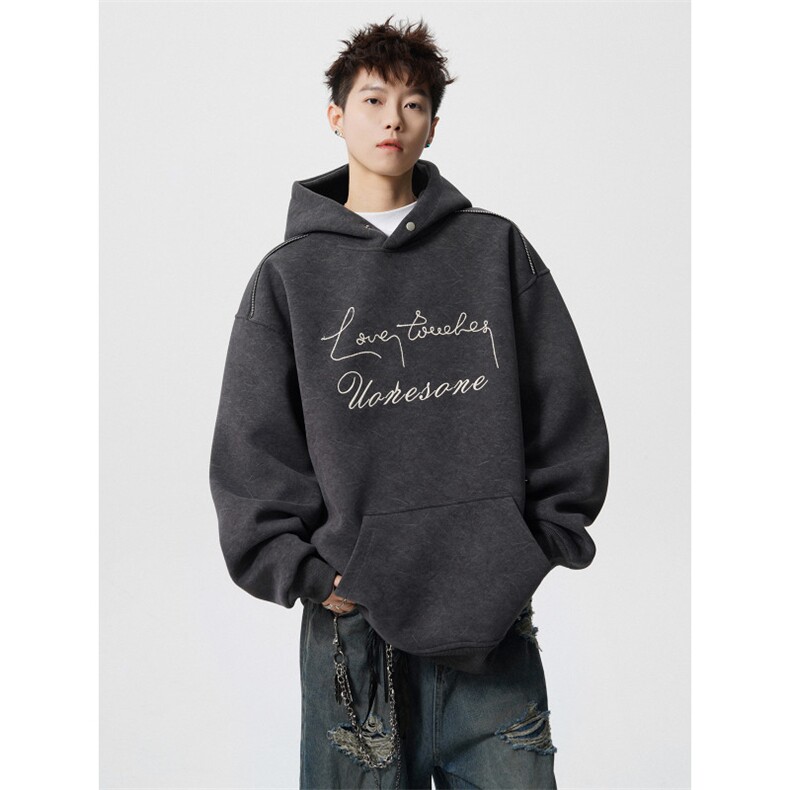 2026春季重磅砂洗做旧绳绣连帽卫衣JF808-特P68控118加绒P73控128，男装卫衣，电商A422-1