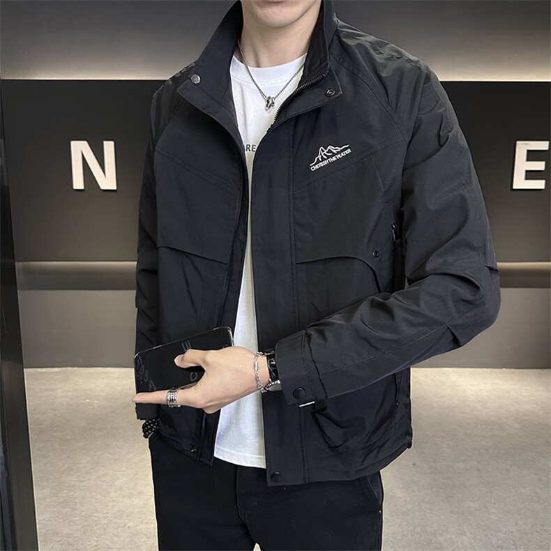店主风秋季立领外套型男商务休闲百搭外套夹克上衣N8816-P75,男装夹克,星座310B-3