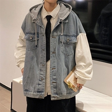 JK3040-P70-控98现货拼接牛仔夹克外套，男装工装外套，星座116