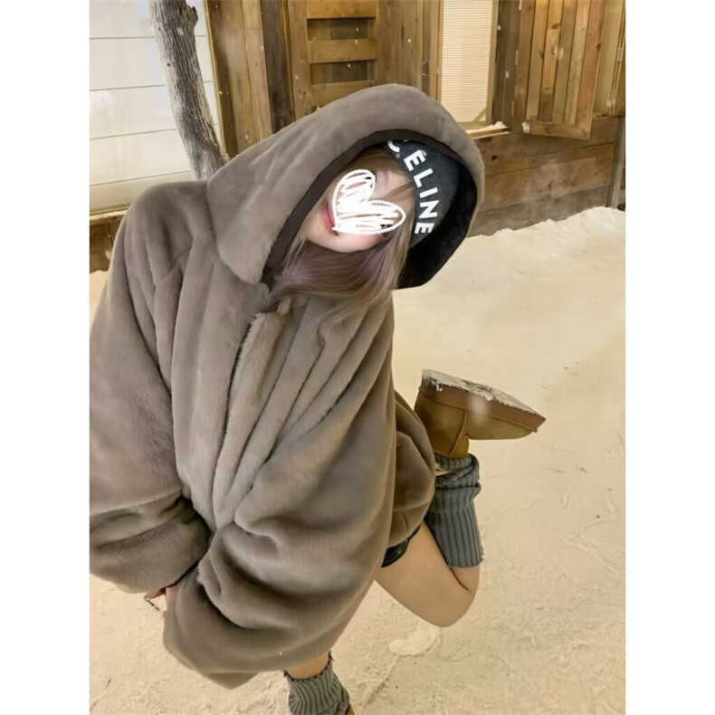 冬季休闲男士双面穿兔毛绒棉衣开衫棉衣加绒上衣外套MF410-P95,男装棉衣,星座412-3