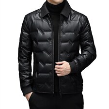 中年男翻领羽绒服男冬季爸爸冬装休闲款外套上衣YL8820102-P270图片