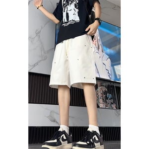 夏季港高街铆钉工装短裤直筒运动5分6分短裤DK8491-P32【特价】图片