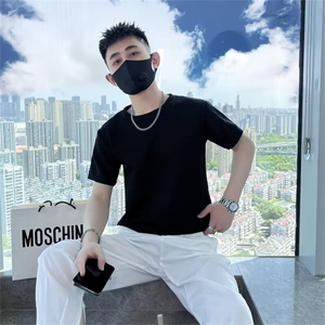 夏季男t恤男装修身短袖印花半袖潮流百搭ins休闲圆领体恤 T229图片