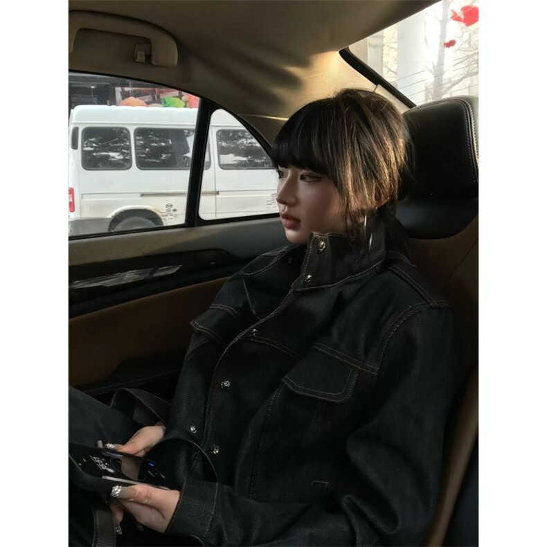 已做货DJK007-特批80自制工装立领原牛牛仔外套，男装工装外套，星座603-2