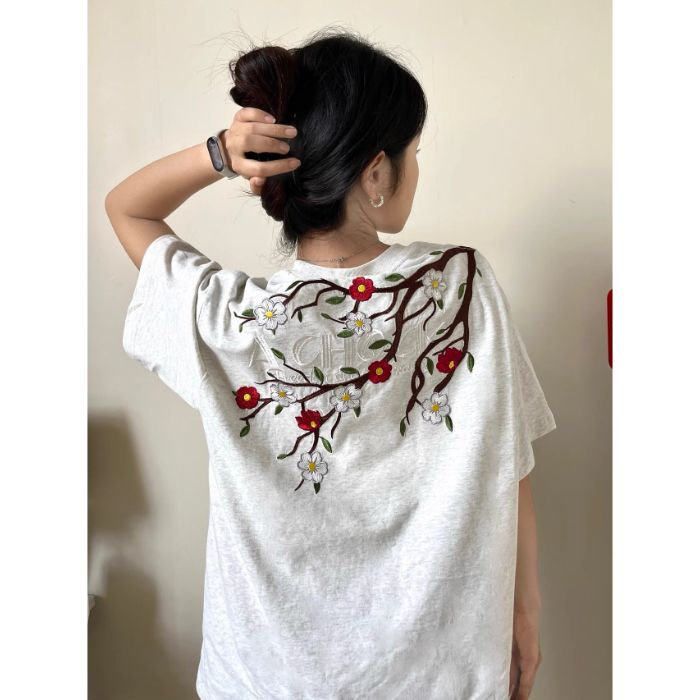 H0919-P35刺绣+热熔不刺身220克宽松休闲情侣装短袖T恤，女装T恤，星座617A-2