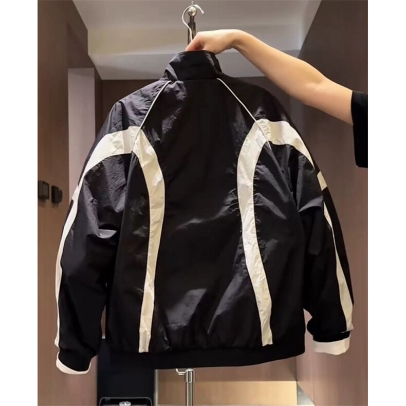 706-1-J06-P65现货秋季男士拼接立领夹克外套简约撞色上衣,男装夹克,星座706-1
