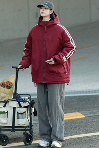 冬上新加棉加厚棉服中性休闲连帽棉衣外套男女 8321-P110控价158图片