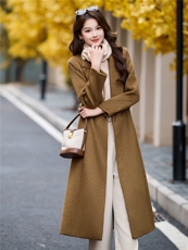 现货主推款2025年冬装新款宽松舒适版型气质西装领毛呢大衣外套，女装毛呢外套，火爆靓佳人