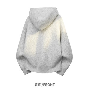 连帽针织开衫秋冬季新款宽松韩版纯色百搭拉链毛衣外套WLQ822-P60图片
