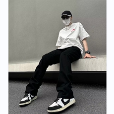 牛仔裤男韩版潮流高街帅气2023春夏季新款ins百搭直筒裤RK143-P49，男装牛仔裤，星座412-2