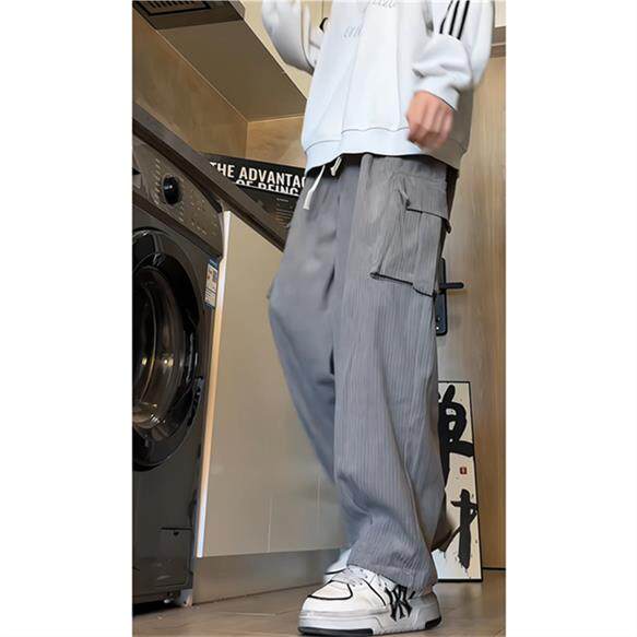 美式工装裤子男秋季新款宽松直筒多口袋阔腿裤休闲裤D507/P60,男装工装外套,星座206（原A221）