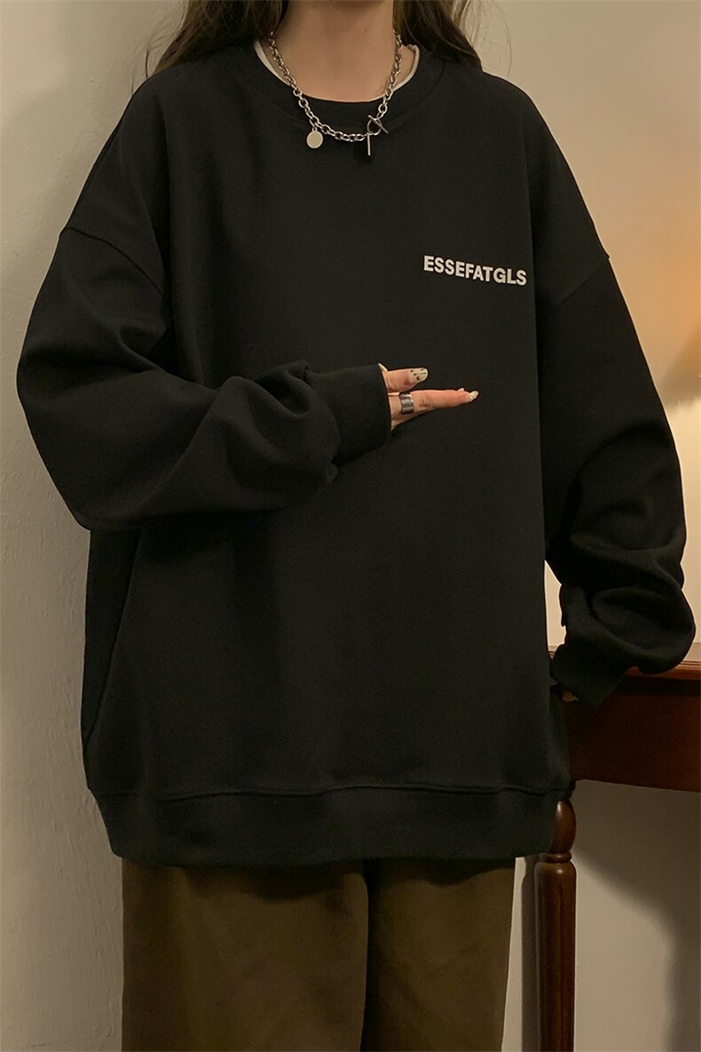 400克菠萝格秋季宽松长袖套头卫衣中性秋装大码外套女装S227-P48,女装短外套,电商A233-1