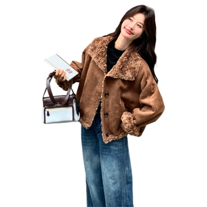 皮毛一体外套R2C086-2583【咖色】P205K335图片