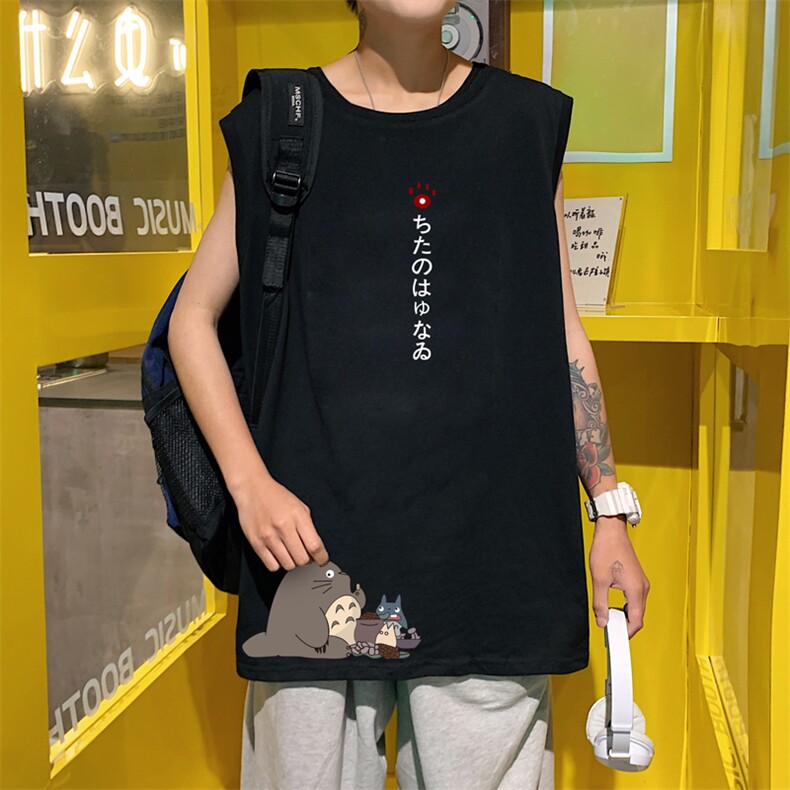 ！港风2023夏季无袖背心男加肥加大码宽松短袖T恤男BX269-P20,男装背心/马甲,电商B371