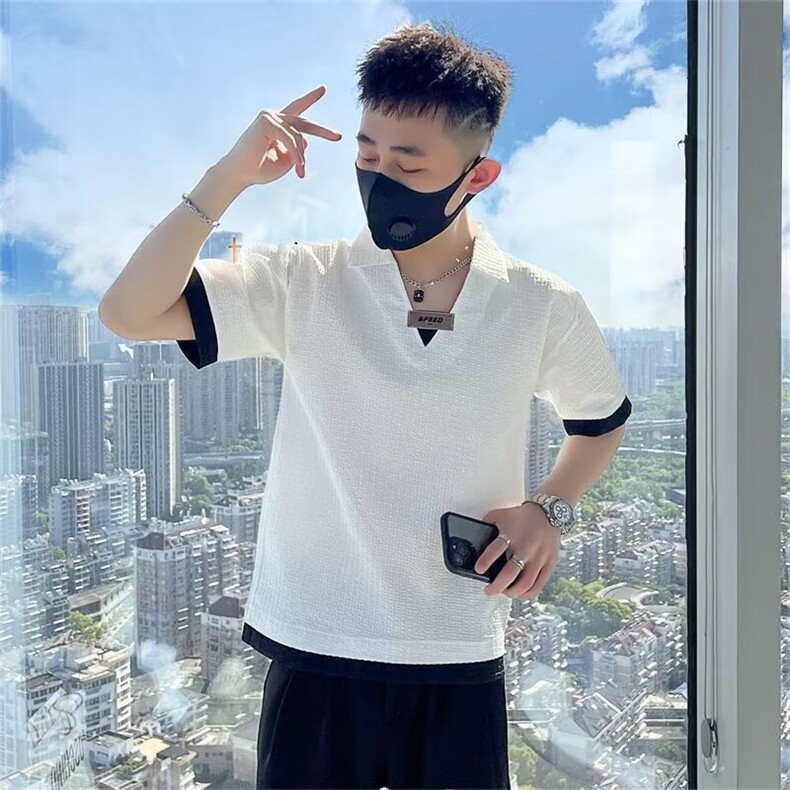 圆领黑白T恤上衣短袖撞色原版质量M-3XLT139,男装T恤,星座1116A-2（原606A-1）
