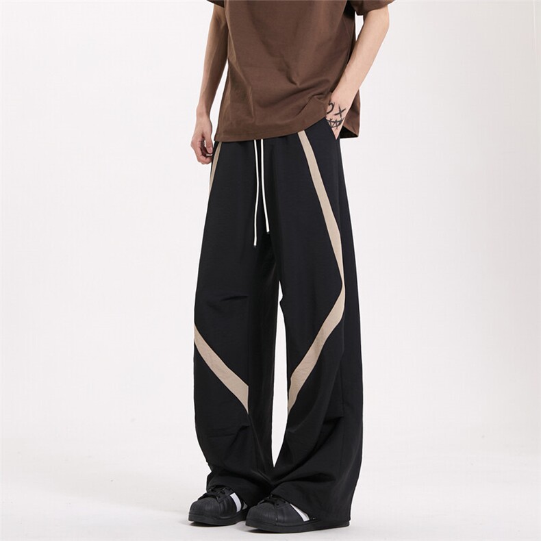 2025春夏高级感面料垂坠感阔腿弯刀裤男休闲宽松直筒长裤2502-P45，男装休闲裤，电商C305A