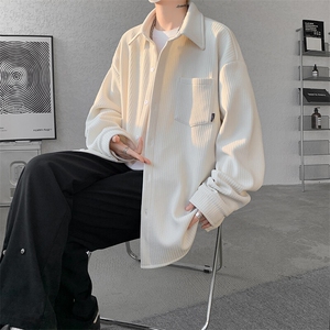 8XL-M春季衬衫外套纯色大码复古宽松轻熟风穿搭长袖衬衣CS9003P58图片
