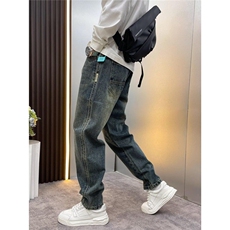 1506/QB8280/P57美式潮牌水洗痞帅工装牛仔裤高端阔腿长裤子，男装牛仔裤，星座1506