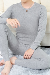 保暖内衣男士秋衣秋裤纯棉纯色棉毛衫全棉保暖套装TZ3203-40图片