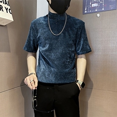 半高领T恤男短袖修身打底衫满天星烫钻社会小伙301C-DT75-P58，男装T恤，星座301C（原B323）