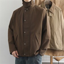 高端翻领夹克男2026春季简约宽松休闲工装外套百搭上衣服，男装夹克，星座914