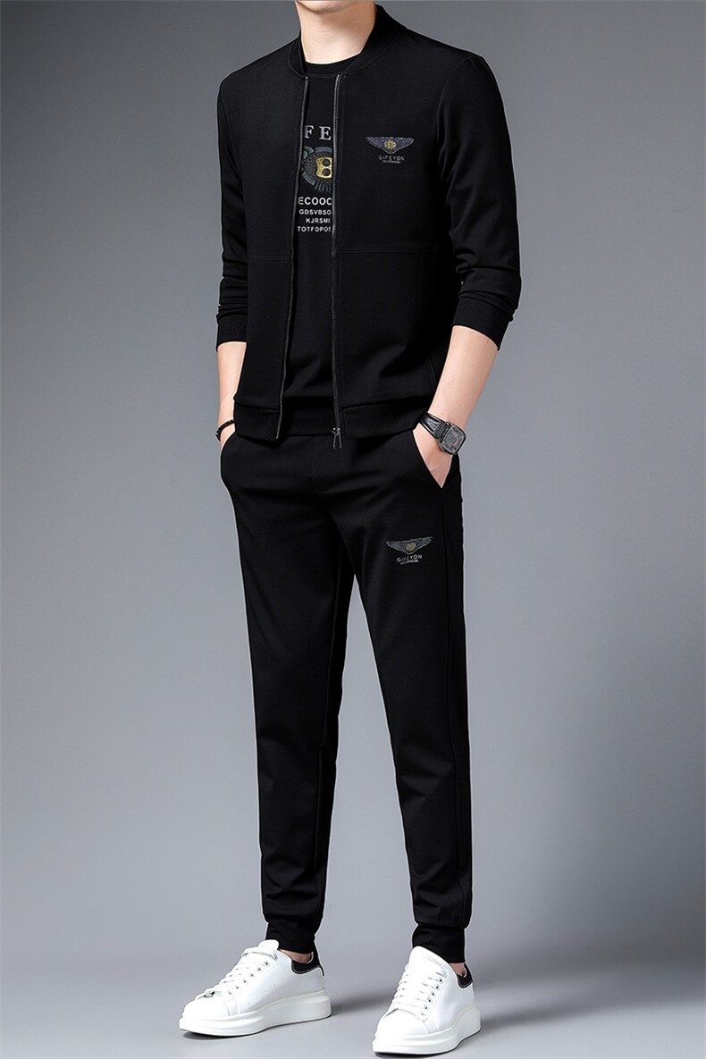 SA9601-3钱塘2020-2中青年男士百搭时尚休闲帅气卫衣套装P243,男装休闲套装,钱塘207-2