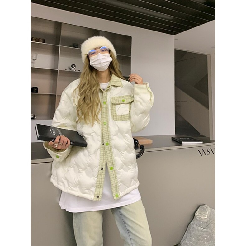 网图美式小香风格印外套加厚男女棉衣宽松棉服潮A025-QY13357-P88,男装棉衣,电商A025